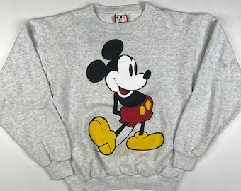 80's Mickey Mouse Gray Crewneck Sz M (X555)
