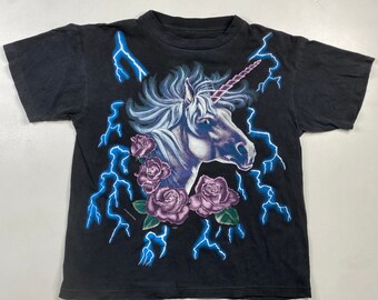 90s Unicorn American Thunder T-shirt Size Medium - Etsy 90s Unicorn American Thunder T-shirt Size Medium - Etsy