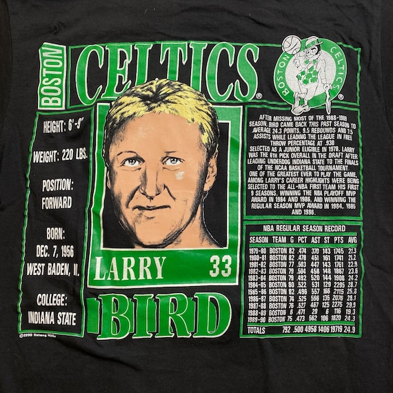 90s Larry Bird Celtics Nutmeg Player Card T-shirt Sz L (A3770) - Etsy