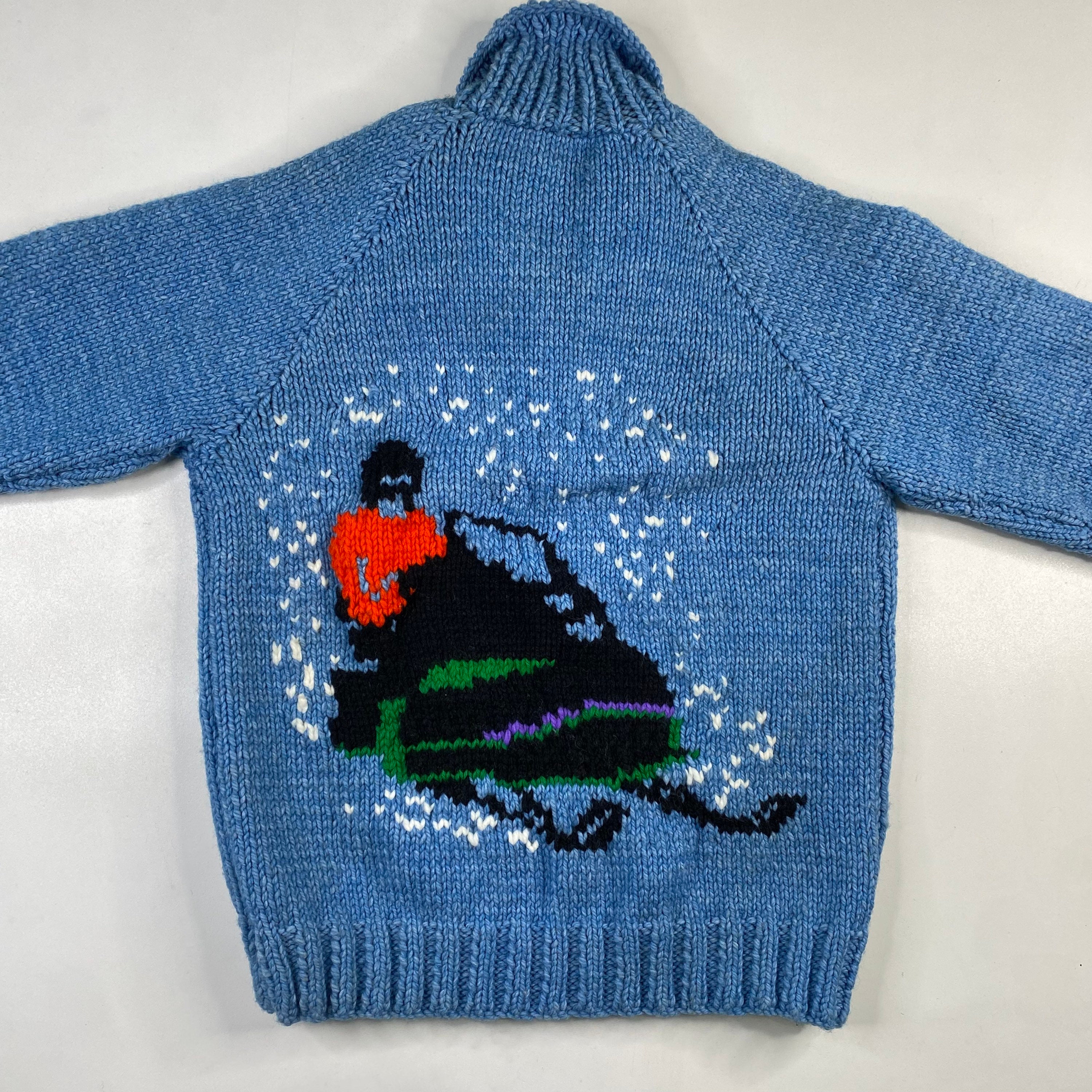 Vintage Hand Knit 100% Wool Cowichan Siwash Sweater Jacket