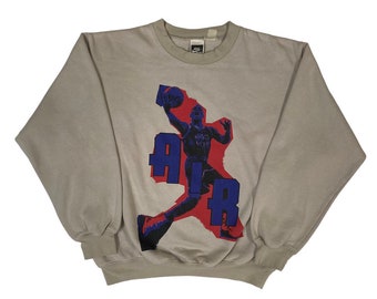 Sudadera Nike Air Jordan con cuello redondo y gráfico de los 90, talla L (A2321)