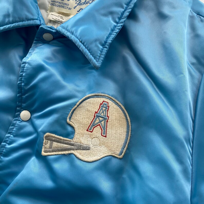 Vintage Houston Oilers NFL Shain Satin Jacket Men's XL Etsy