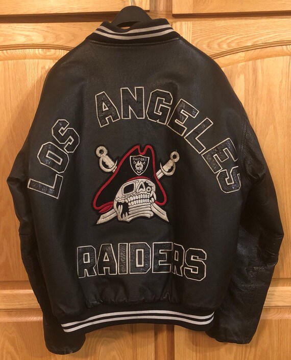 Vintage LA Raiders Leather Jacket Mens 