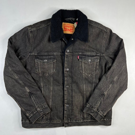 Levi Strauss Denim Sherpa Jacket Mens L 