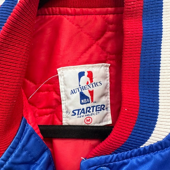 90's Detroit Pistons Starter Satin Bomber Jacket … - image 7