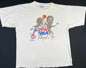 1990 NBA Finals Pistons vs Blazers T-shirt size XL (X084)