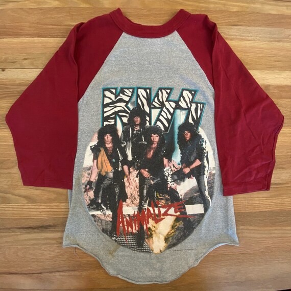 【希少】kiss Animalize Tour ´84-´85 ラグラン 1985 KISS Animalize Tour Raglan T-shirt (A1401) - Etsy