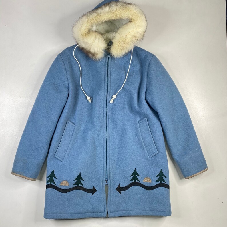 Vintage Hudson Bay Wool Parka With Fur Trim Eskimo Jacket Etsy Canada