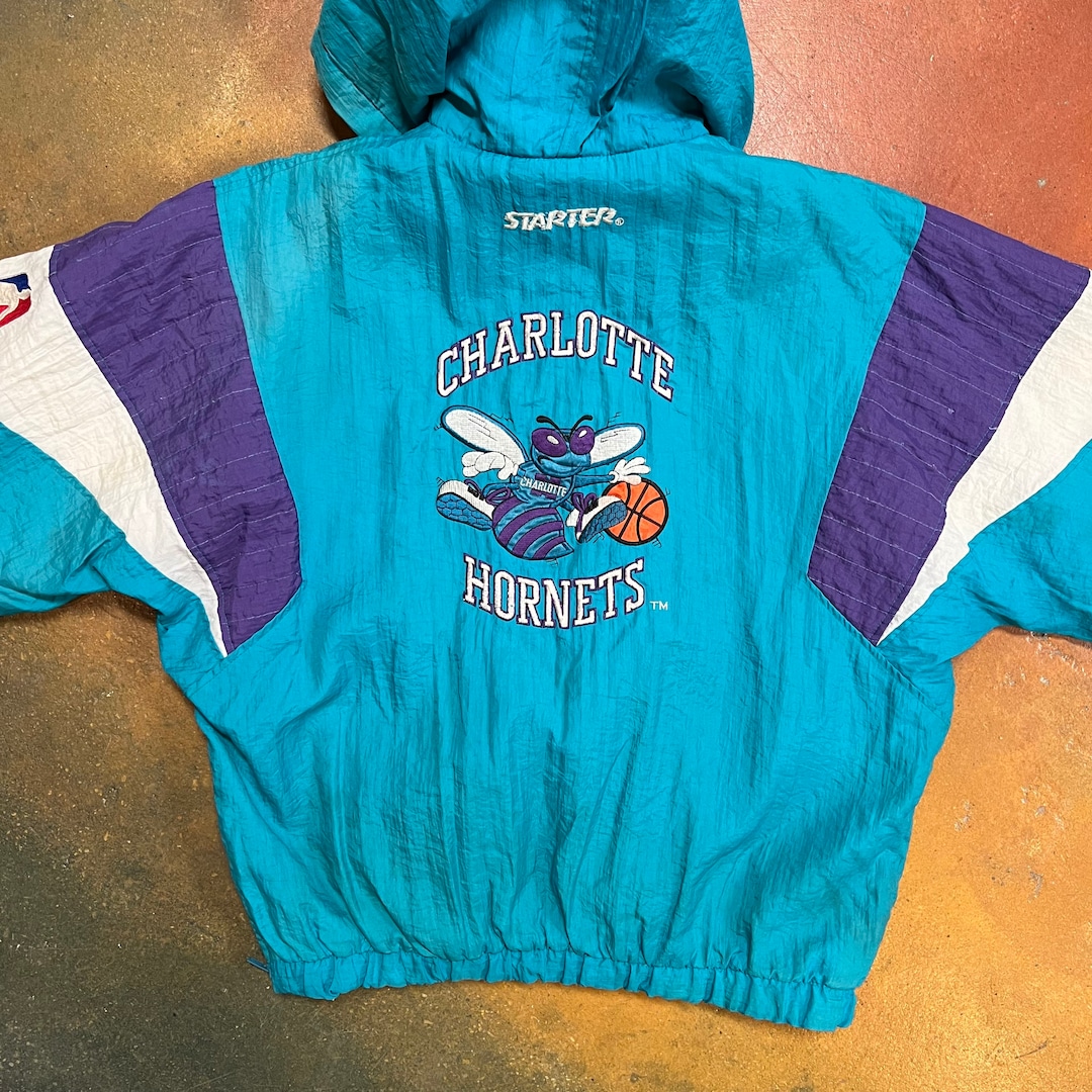 Vintage Charlotte NBA Starter Puffer Pullover Jacket Etsy