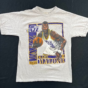 90er Karl Malone Nutmeg Player Card T-Shirt Gr Large
