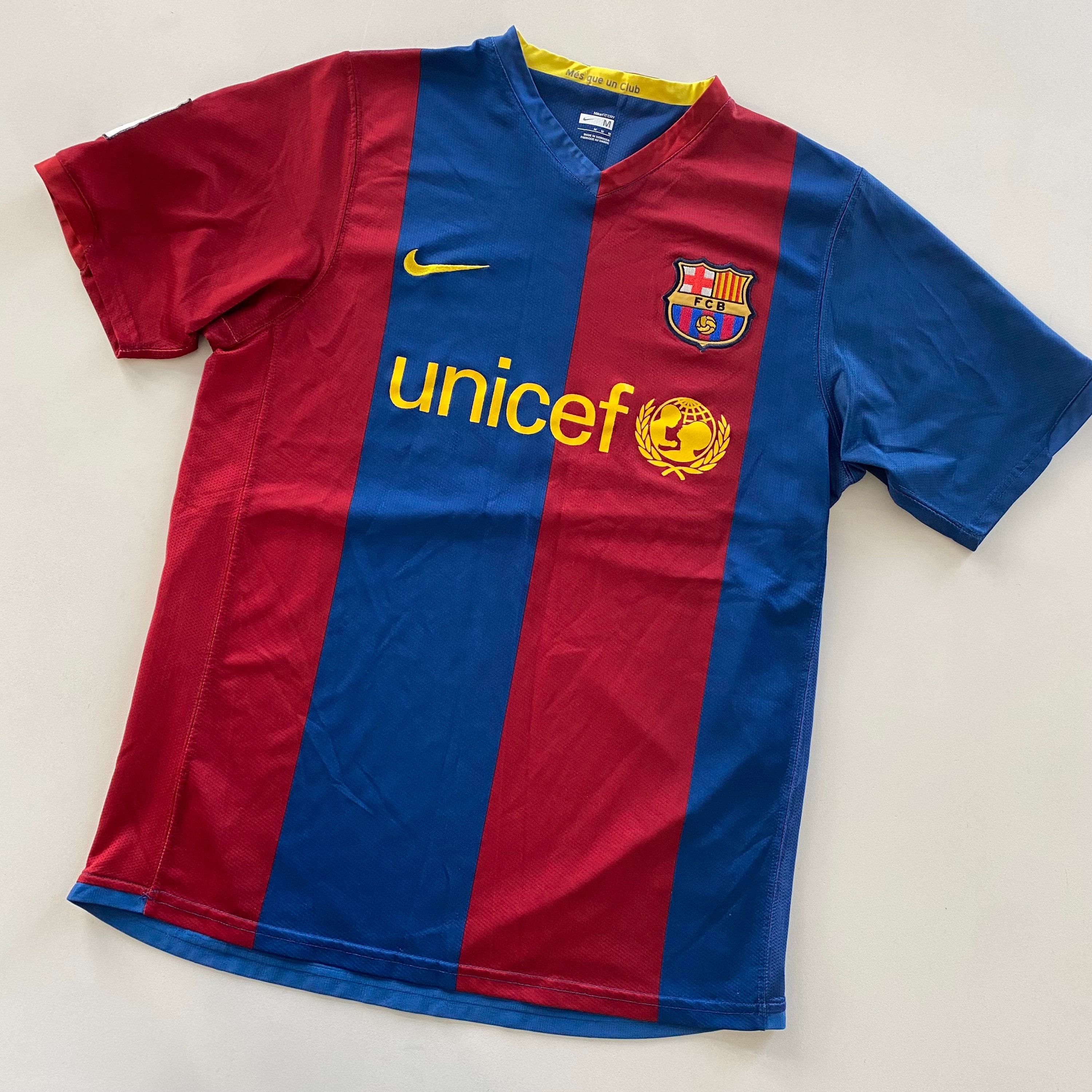 Nike FC Barcelona Fútbol Fútbol Jersey UNICEF Red Blue Stripe Etsy