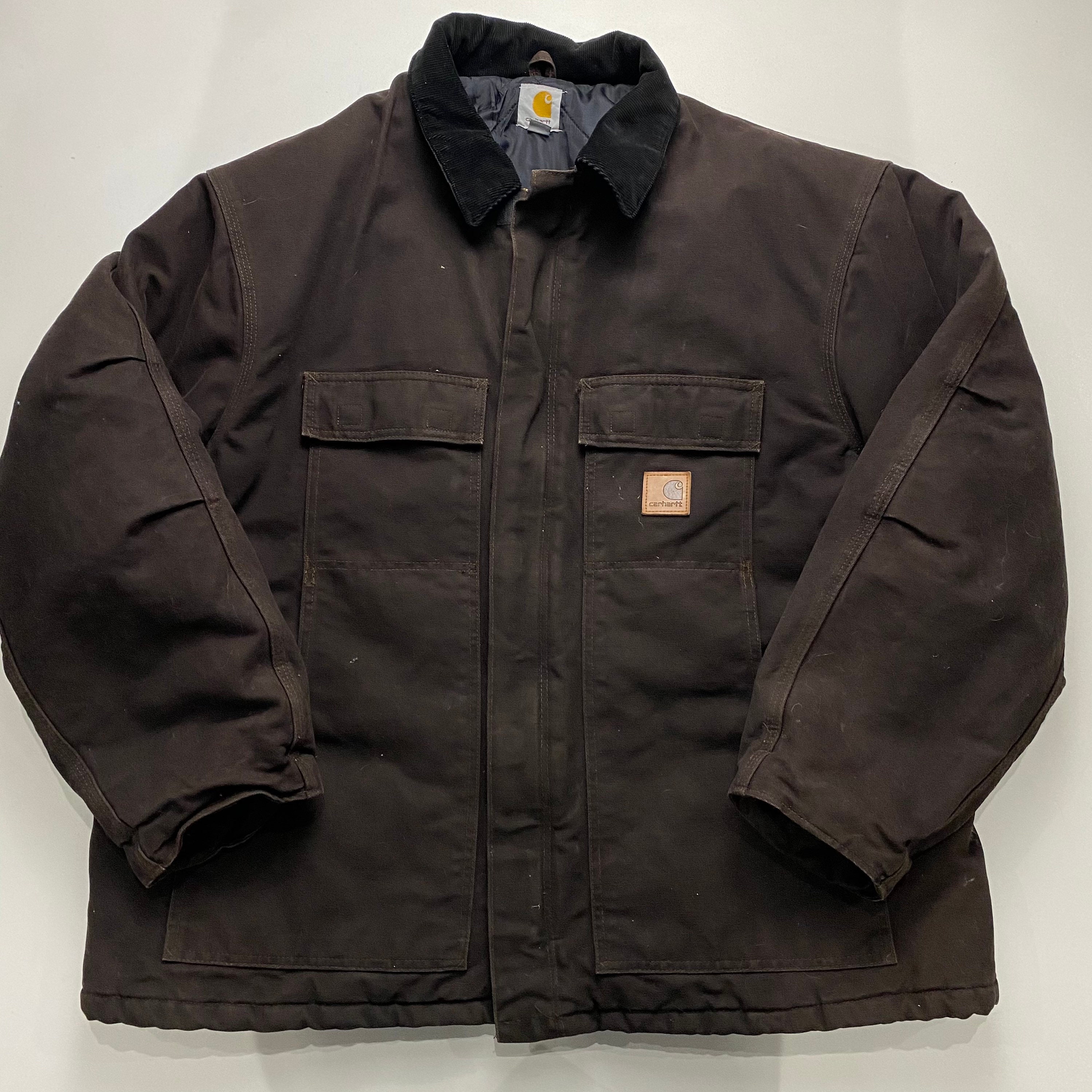 Carhartt Quilt Lined Coat Full Zip Jacket C26-DKB Men's | Etsy