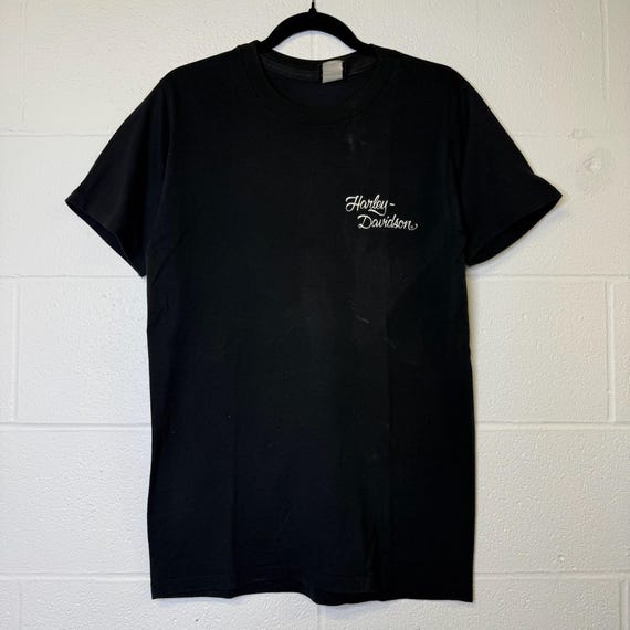 Vtg 80s Harley Davidson Single Stitch  Shirt Sz L Redline Saskatoon B1821