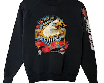Harley Davidson Shirt 80's Vintage Long Sleeve Thermal Waffle Long
