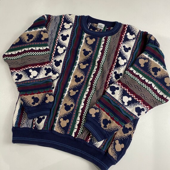 Vintage 90’s Mickey Mouse Coogi Style Sweater L-XL