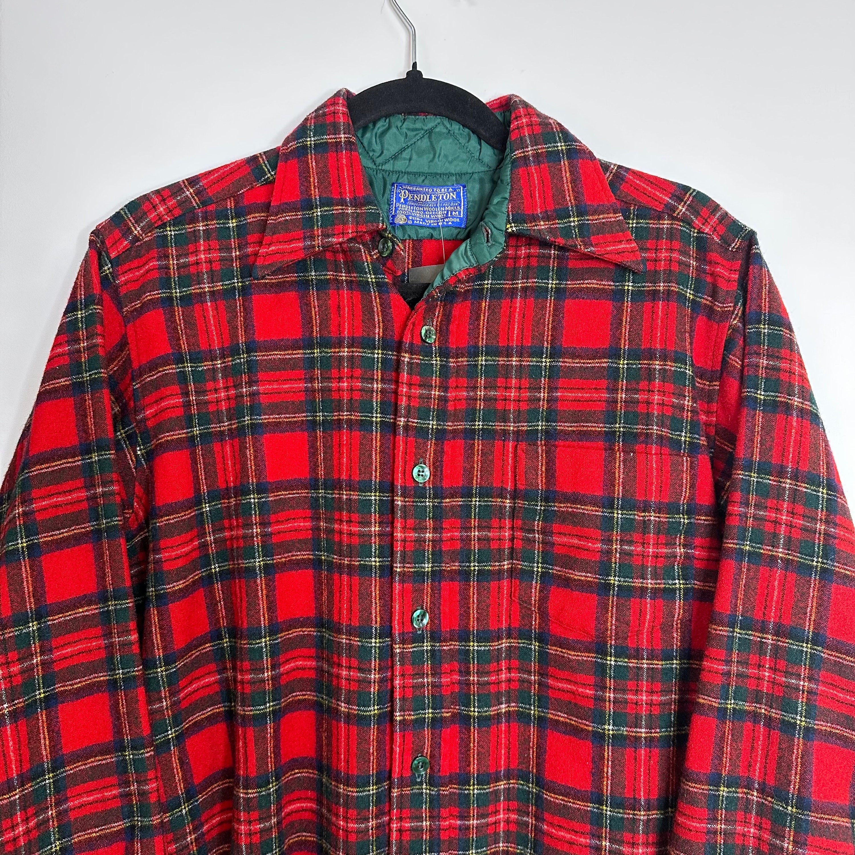 90s Pendleton Plaid Flannel Button up Sz M (X989) - Etsy