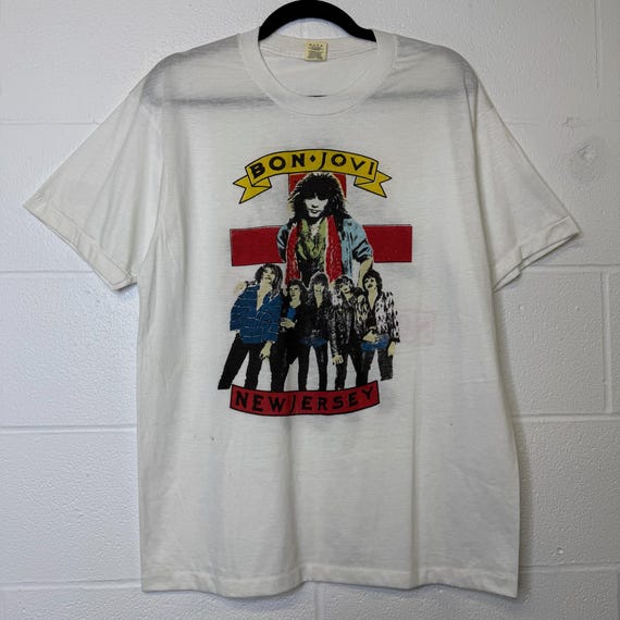 80's Bon Jovi New Jersey T-shirt Sz L (B2242) - Etsy Singapore