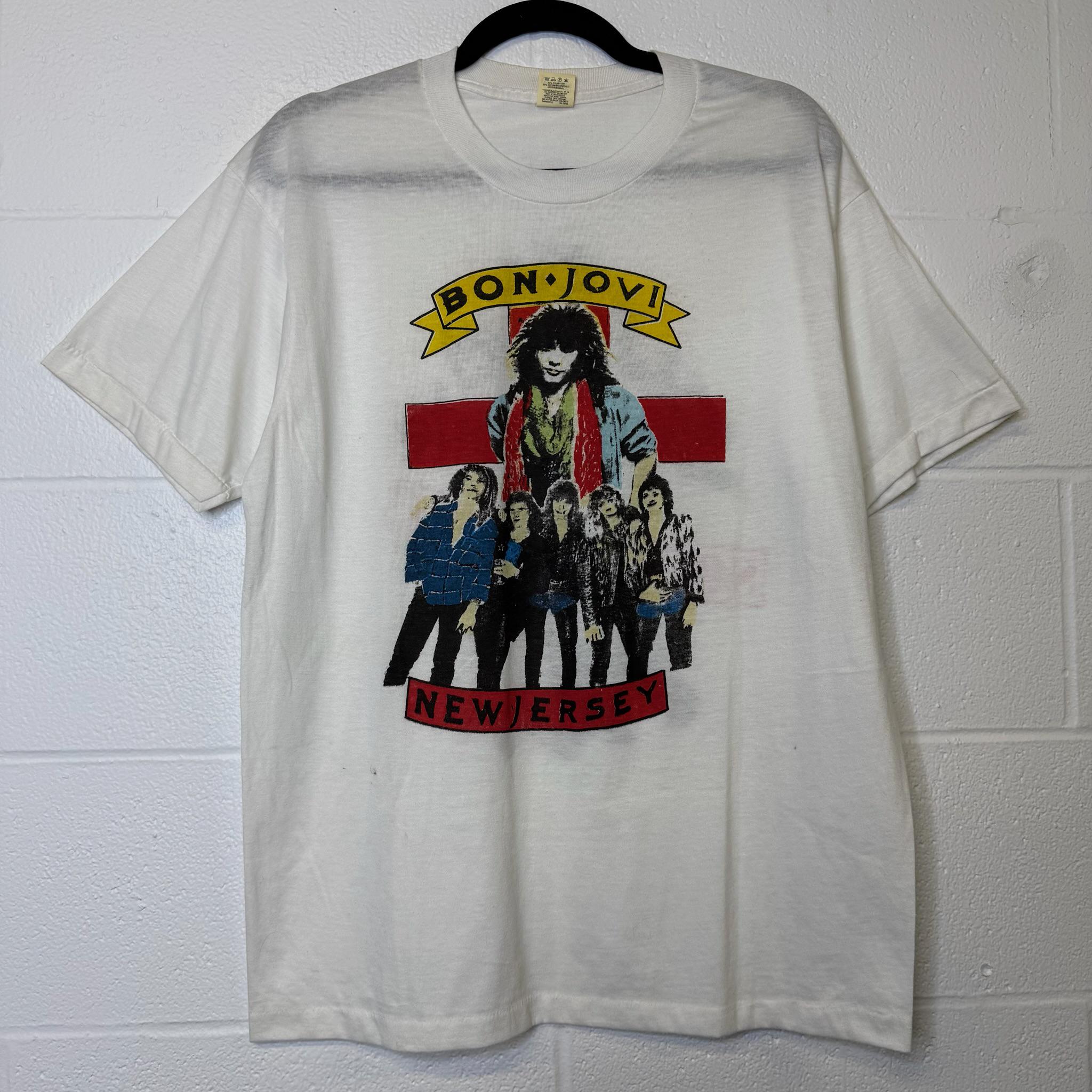80's Bon Jovi New Jersey T-shirt Sz L (B2242) - Etsy Singapore