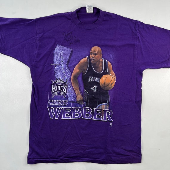 Chemise Vintage Chris Webber Sacramento Kings - Taille L Violet - NBA Basketball Occasion