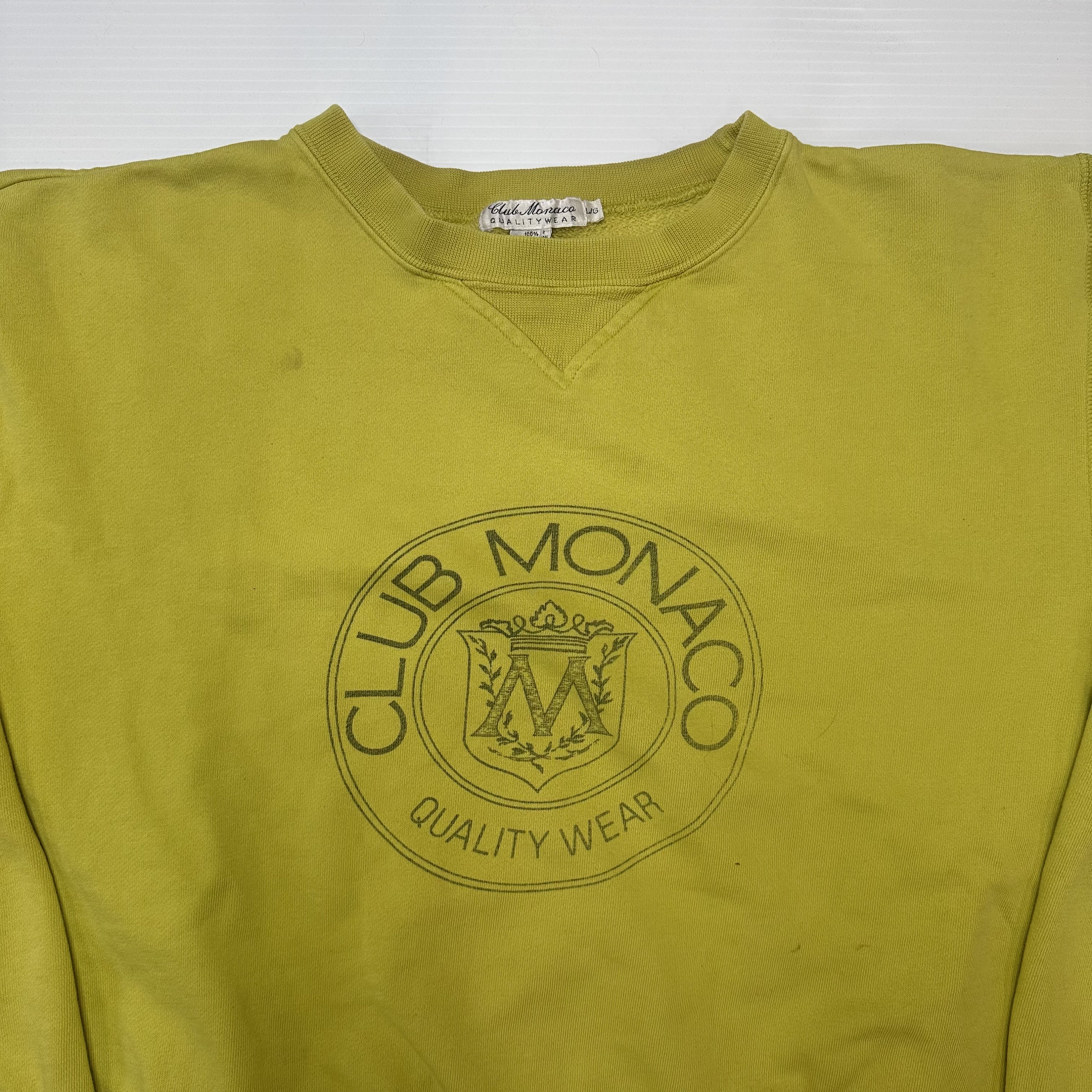 90 s Club Monaco Crest Crewneck Sz L A2549 Etsy