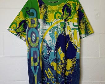 トップス 00's BODY GLOVE ALL OVER PATTERN Vintage 90s Body Glove Surf Wear Full Print Shirt Size M-L RL03 - Etsy