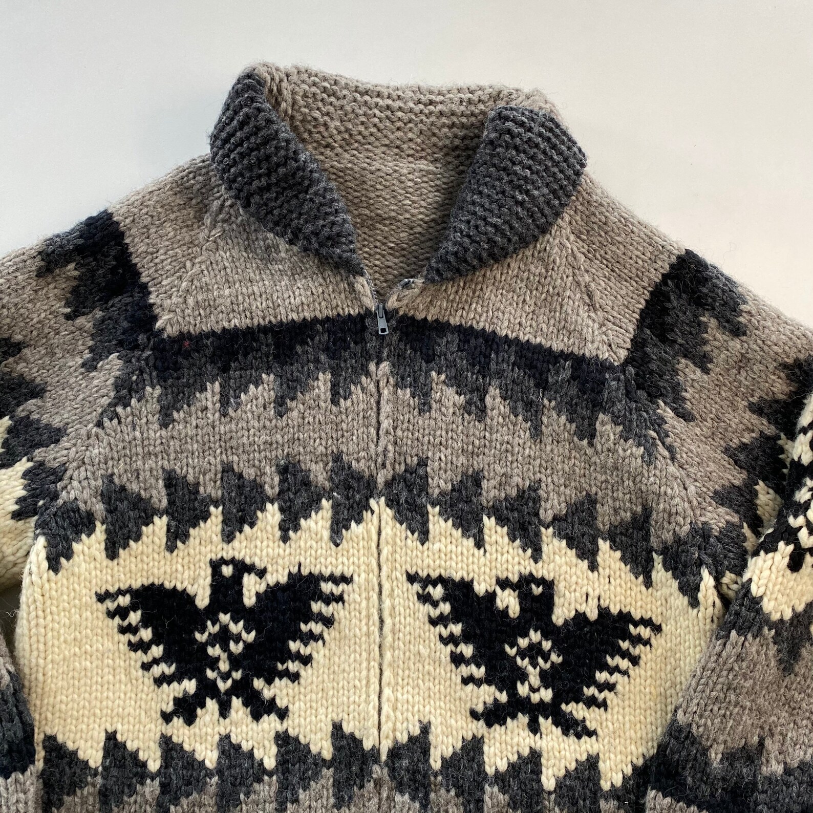 Vintage Hand Knit 100% Wool Cowichan Siwash Sweater Jacket | Etsy