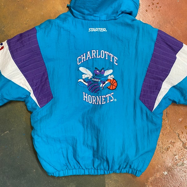 Vintage Charlotte Hornets NBA Starter Puffer Pullover Jacket