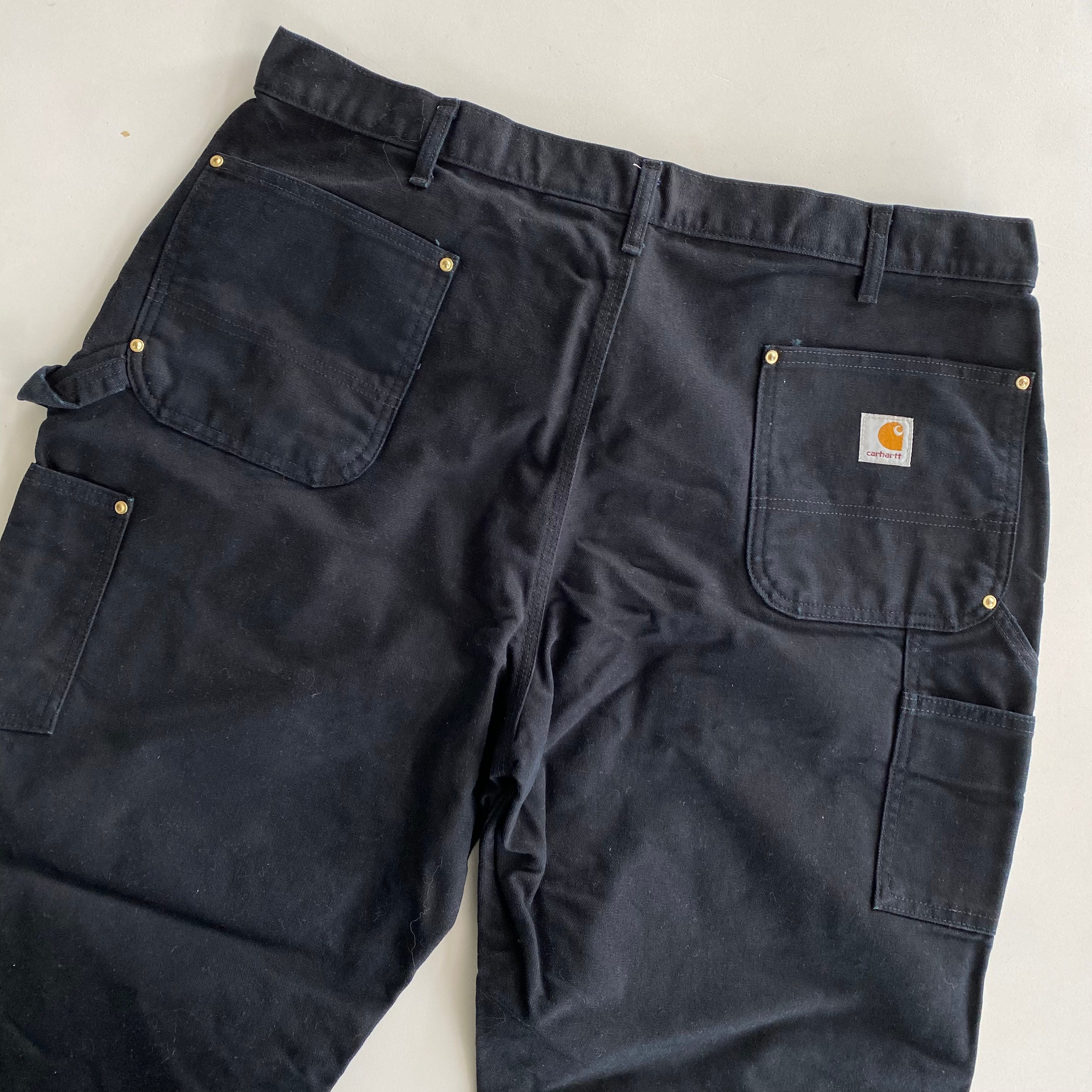Vintage Carhartt Black Double Knee Canvas Original Fit Work Etsy