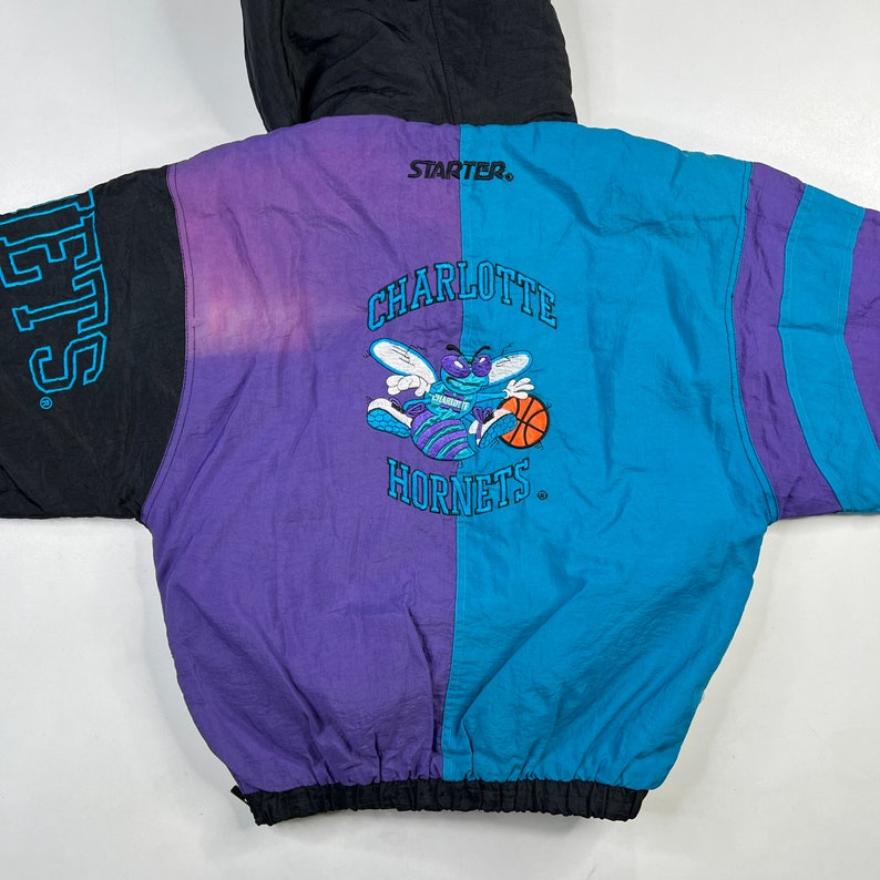 Vintage Charlotte NBA Starter Puffer Pullover Jacket Etsy Canada