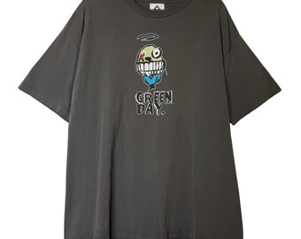 Vintage 90's Green Day Band Rock Punk Green Xlarge Insomniac Tour