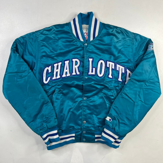 90s Charlotte Hornets Satin Starter Jacket Sz M 