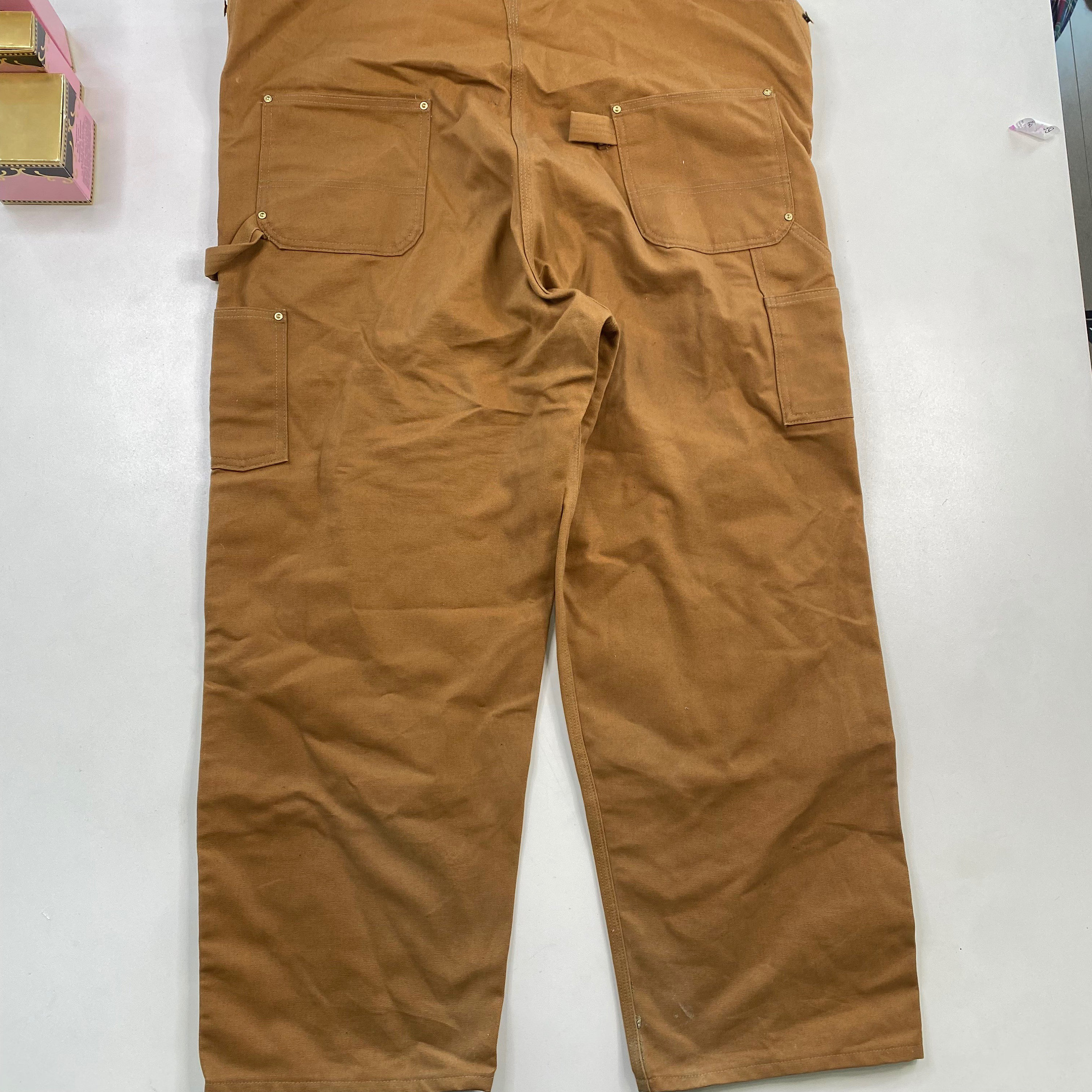 Carhartt Double Knee Overalls (46x30) Men's Coveralls Brown