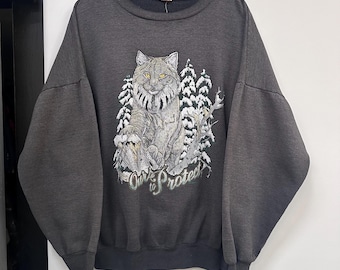 90&#39;s Lynx Ours to Protect Crewneck Sz XL (A1638)