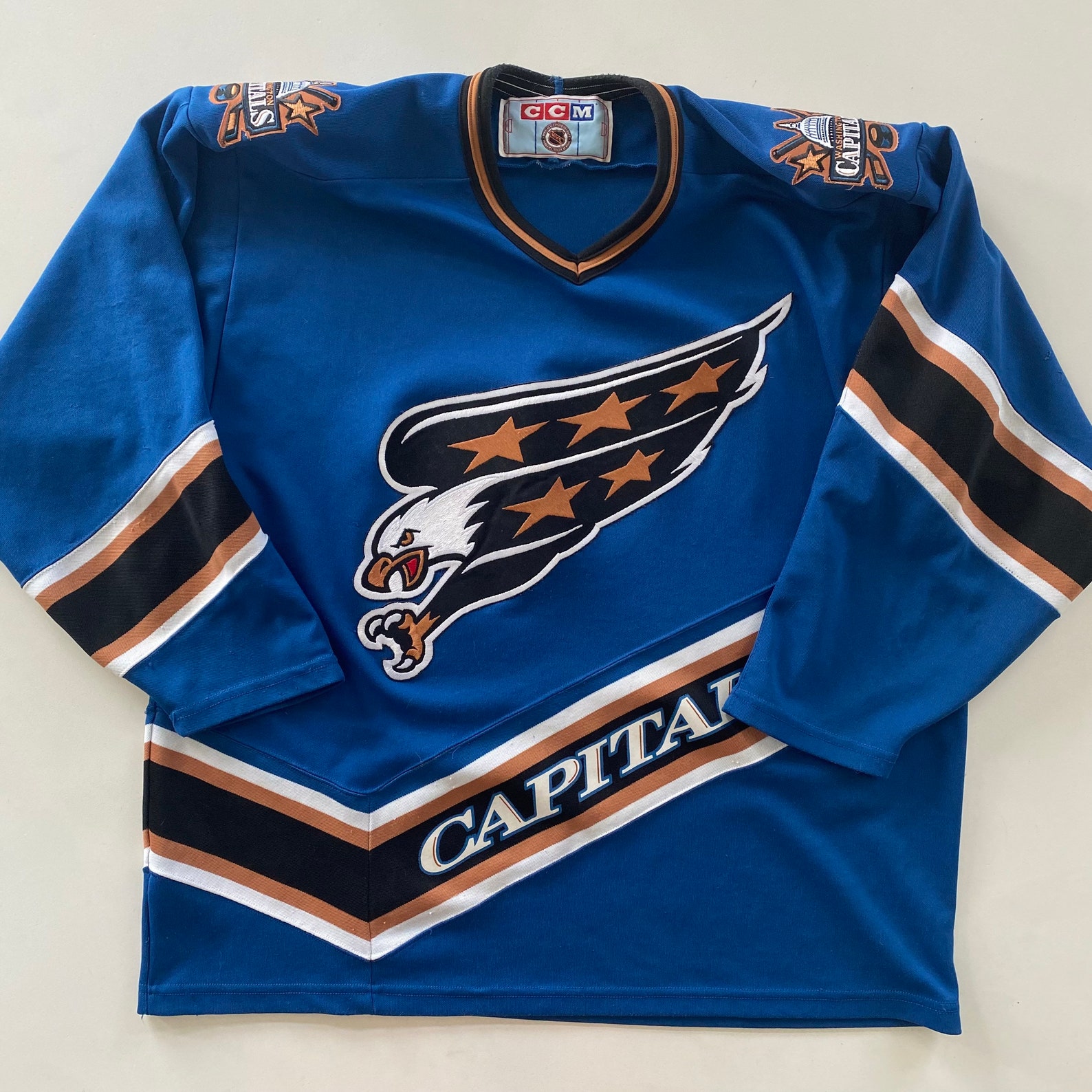 90s Washington Capitals Screaming Eagle CCM Jersey Mens XL Etsy