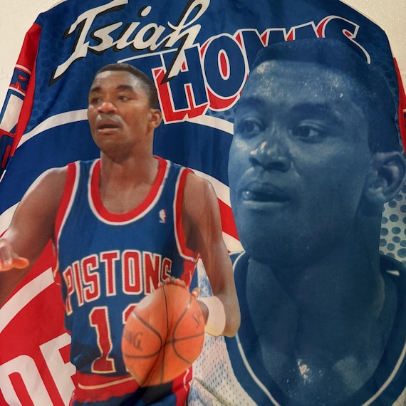 90's Isiah Thomas Detroit Pistons Chalk Line NBA Jacket Men's