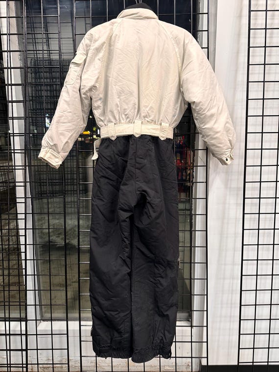 90's Eddie Bauer Ebtek One Piece Ski Snow Suit Black White Women's