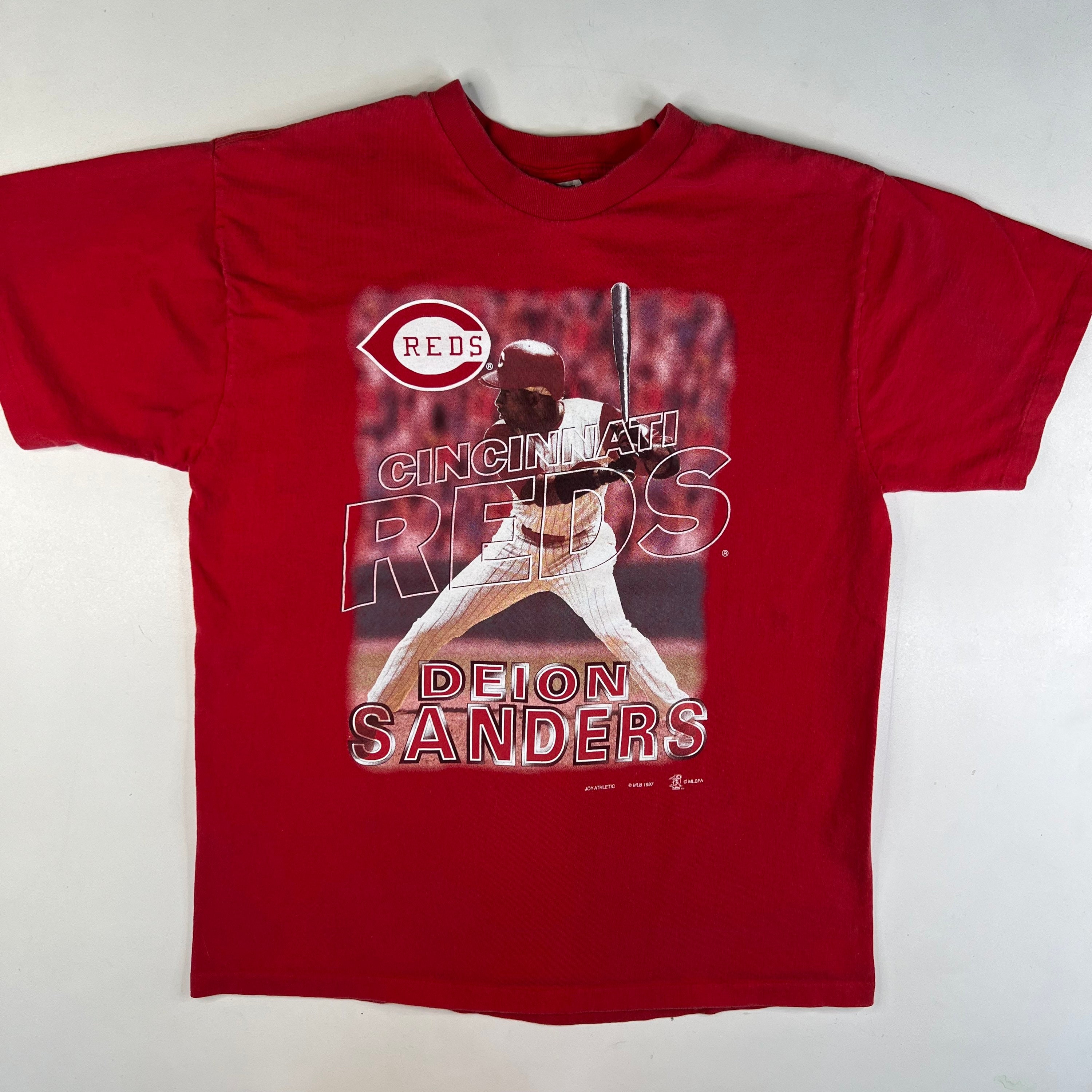 1997 Deion Sanders Cincinnati Reds T shirt Sz L Etsy
