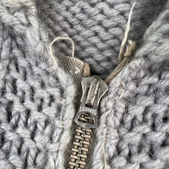 Vintage Hand Knit 100% Wool Cowichan Siwash Sweater Jacket Snow