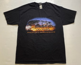 2000s Harley Davidson Motorrad-T-Shirt Sz L (A3479)