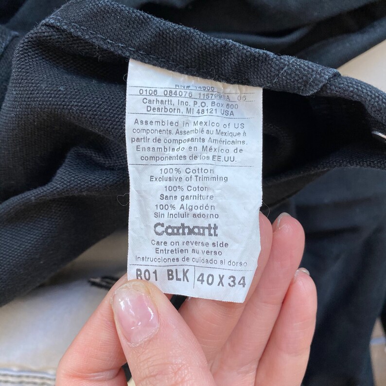 40x30 Carhartt Double Knee Overalls Mens Coveralls Black R01 BLK