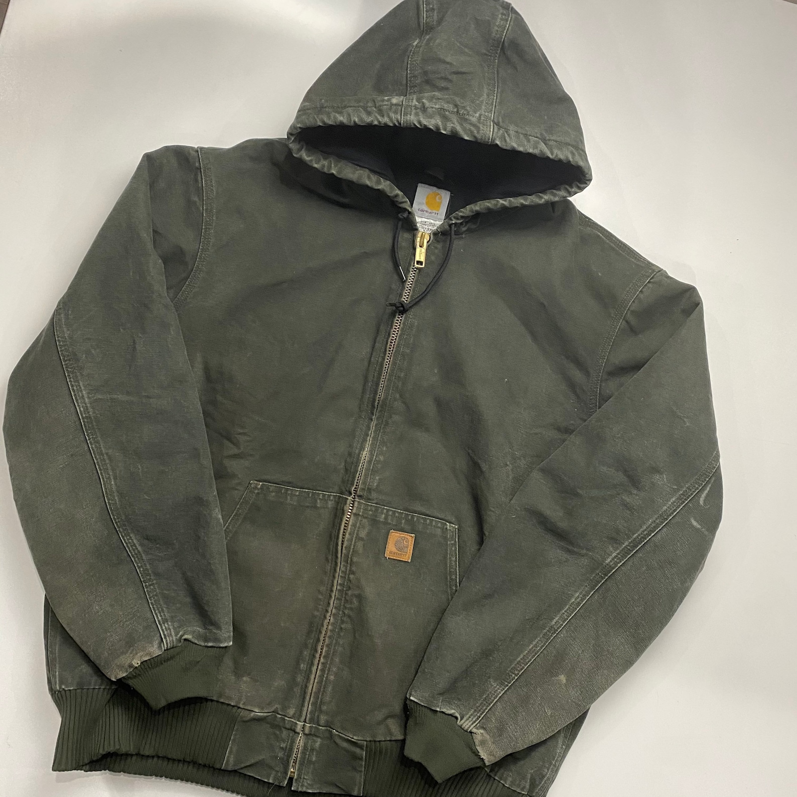 Carhartt Quilt Lined Hooded Jacket Moss Green XL Tall J130 MOS Etsy