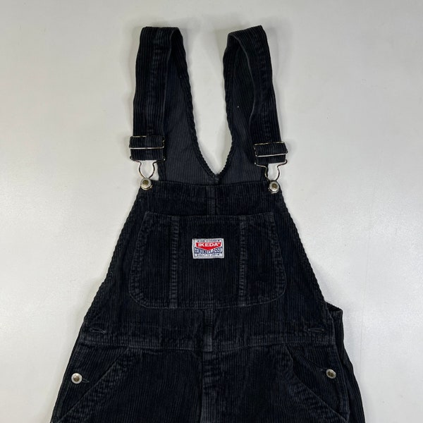 Vintage Ikeda zwarte corduroy overall maat S (X512)