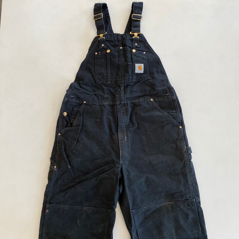 40x30 Carhartt Double Knee Overalls Mens Coveralls Black R01 BLK