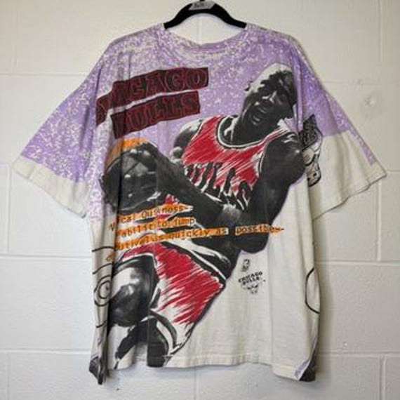 90's Michael Jordan Chicago Bulls Magic Johnson T's AOP T-shirt Sz
