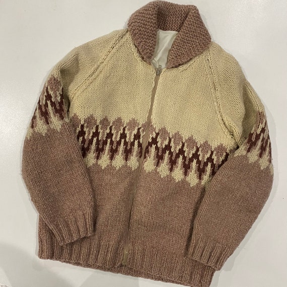 100% Wool Cowichan Siwash Mary Maxim Style Curling Sweater WC040