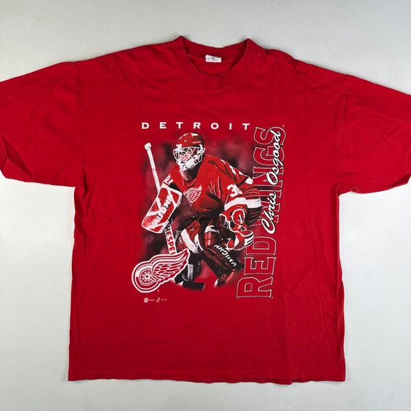 90s Chris Osgood Redwings T-shirt Sz 2XL (R062)