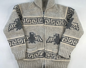Vintage Cowichan Sweater & Hat, Size Medium, Thunderbird Sweater