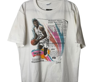 1990 David Robinson San Antonio Spurs T-shirt Sz XL (A1550)