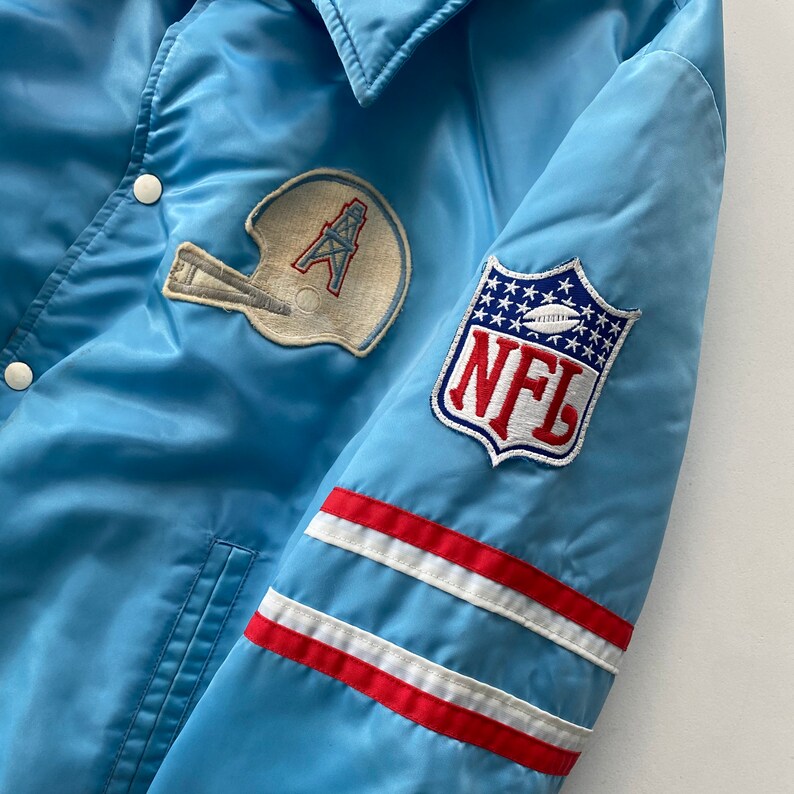 Vintage Houston Oilers NFL Shain Satin Jacket Men's XL Etsy
