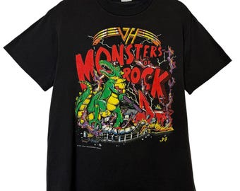 Vintage Graphic Van Halen Monster of Rock Tour 1988 T-shirt Size S